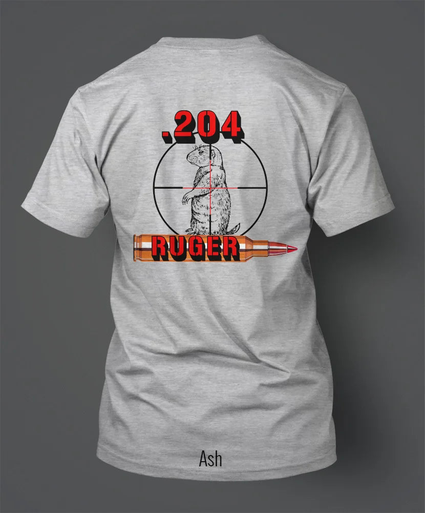 .204 Ruger Caliber T-Shirt - A Prairie Dog in the Crosshairs