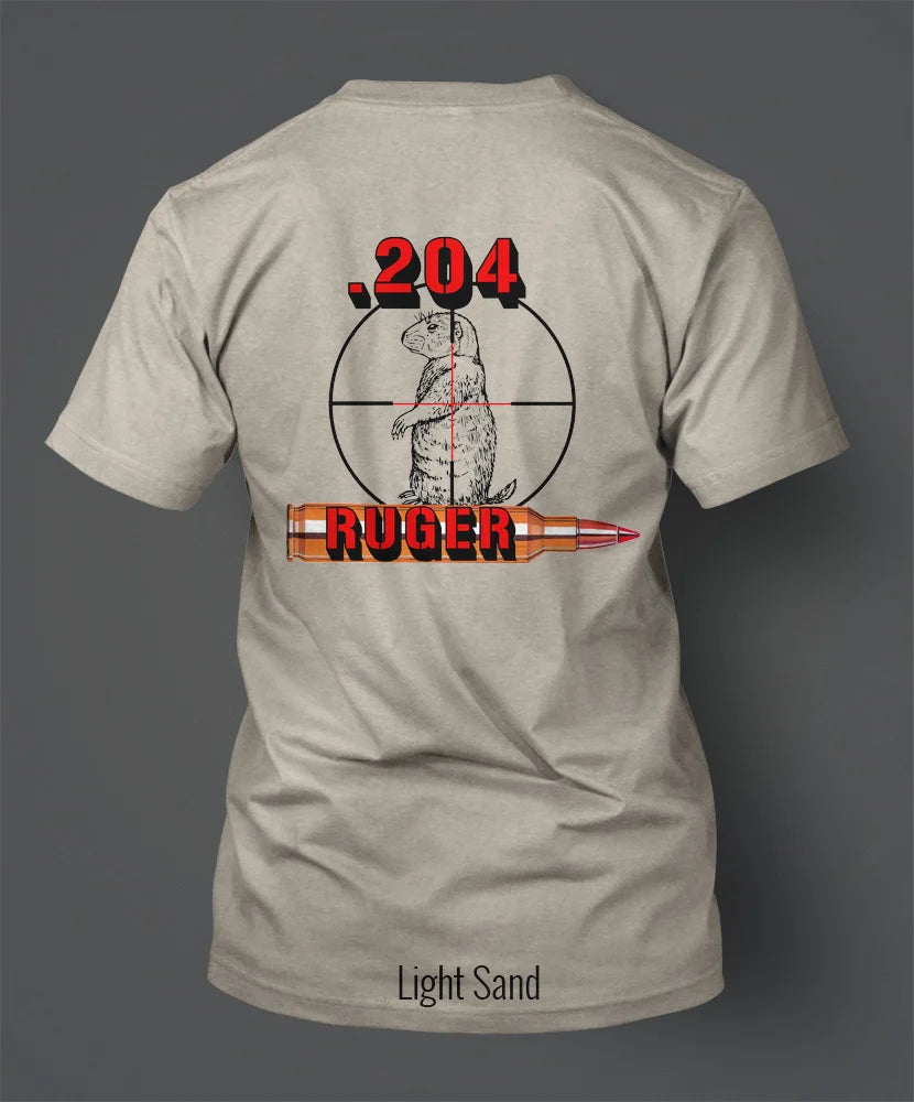 .204 Ruger Caliber T-Shirt - A Prairie Dog in the Crosshairs