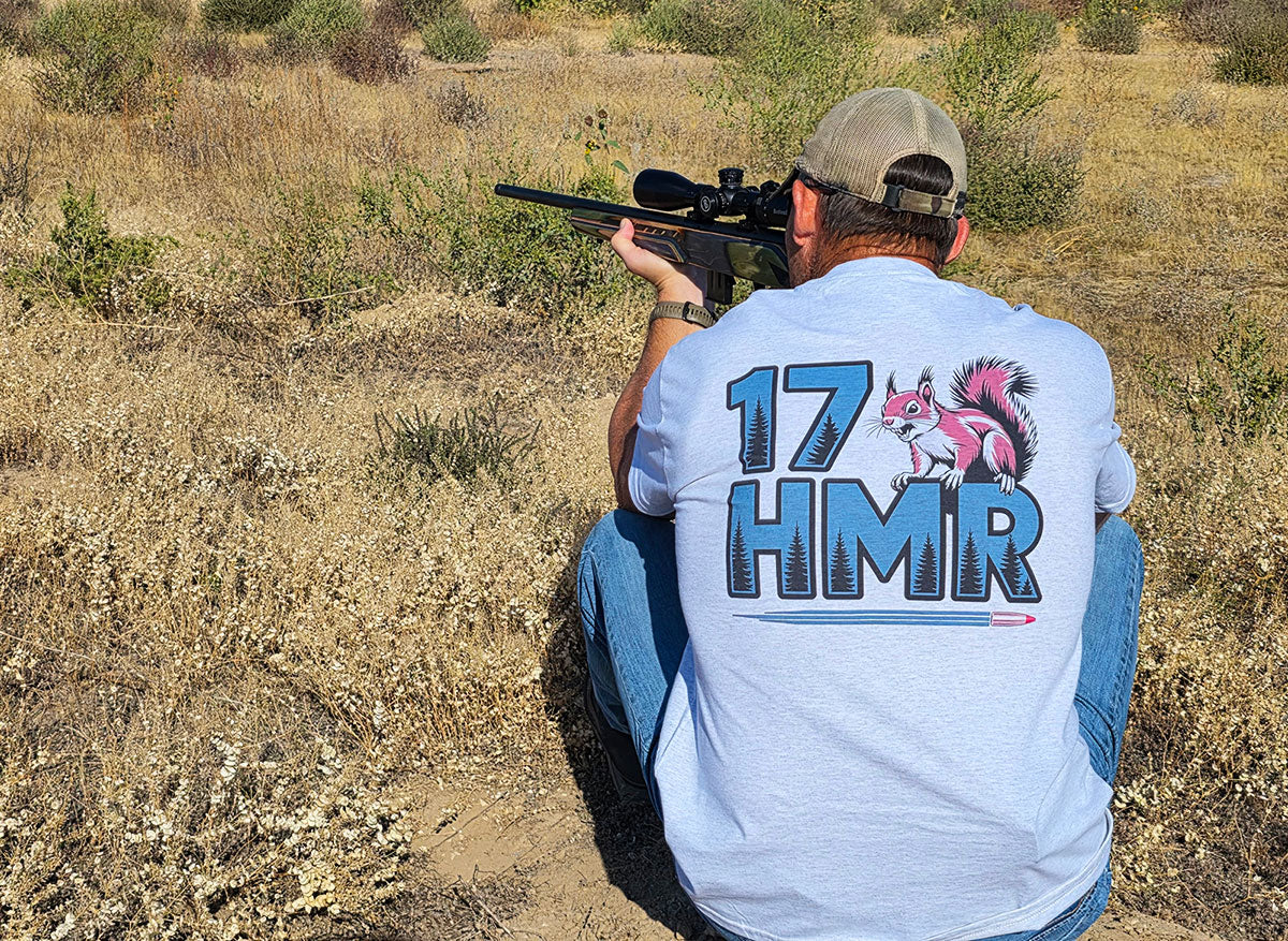 17 HMR (Hornady Magnum Rimfire) - T-Shirt - Tree Squirrel on Text