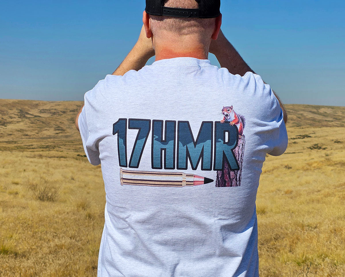 17 HMR (Hornady Magnum Rimfire) - T-Shirt - Tree Squirrel Horizontal