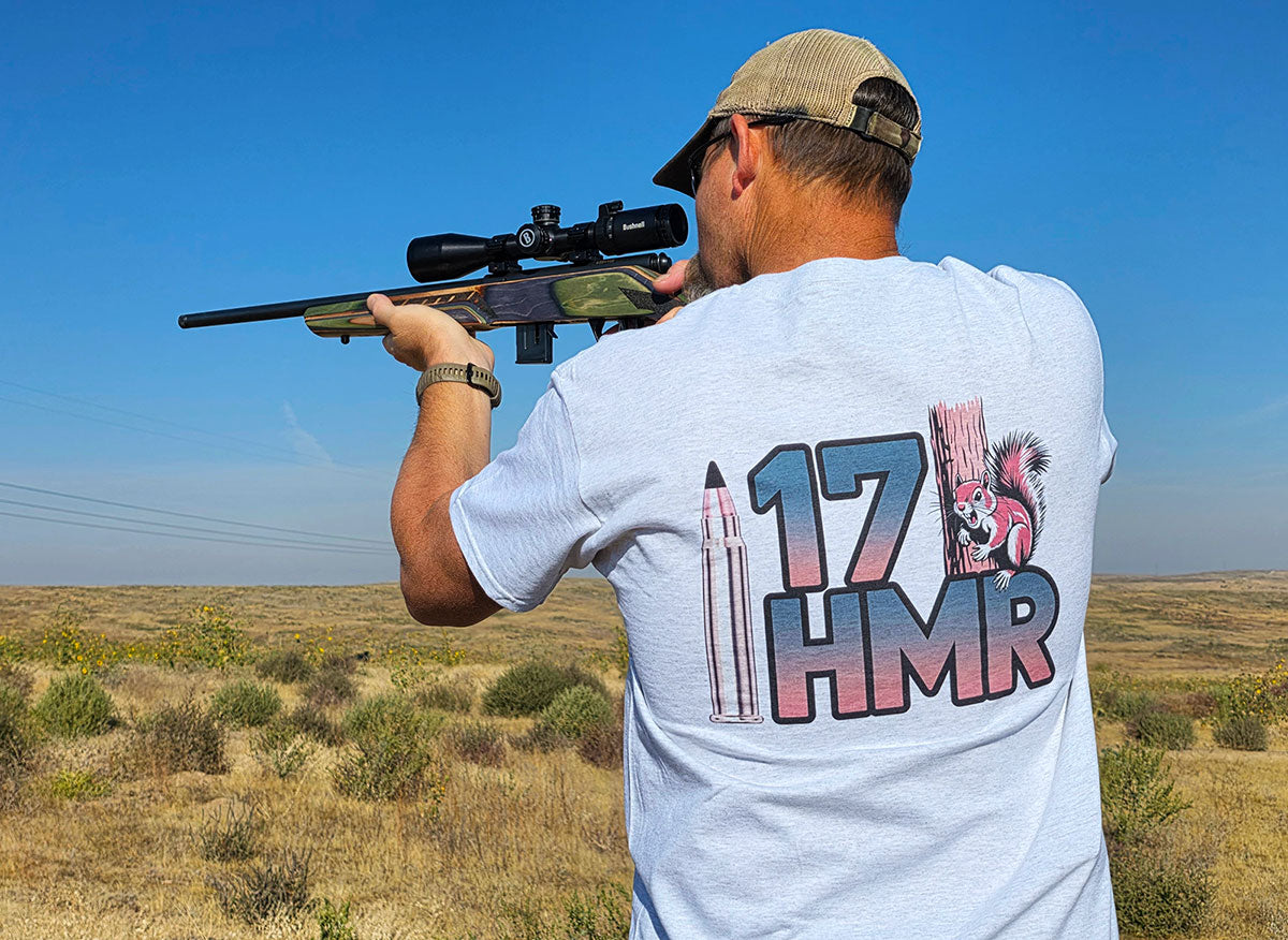 17 HMR (Hornady Magnum Rimfire) - T-Shirt - Tree Squirrel Vertical