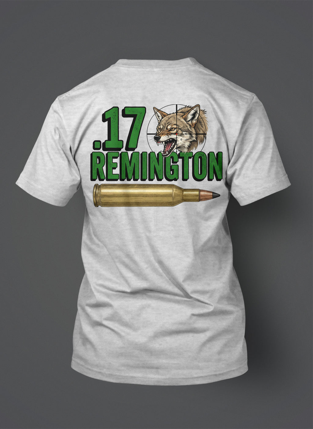 .17 Remington T-Shirt - Coyote in the Crosshairs - Green