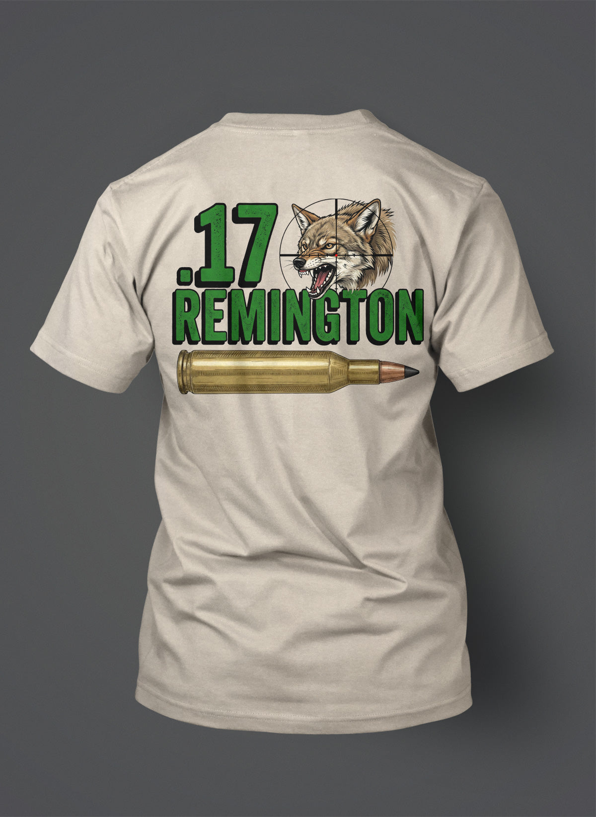 .17 Remington T-Shirt - Coyote in the Crosshairs - Green