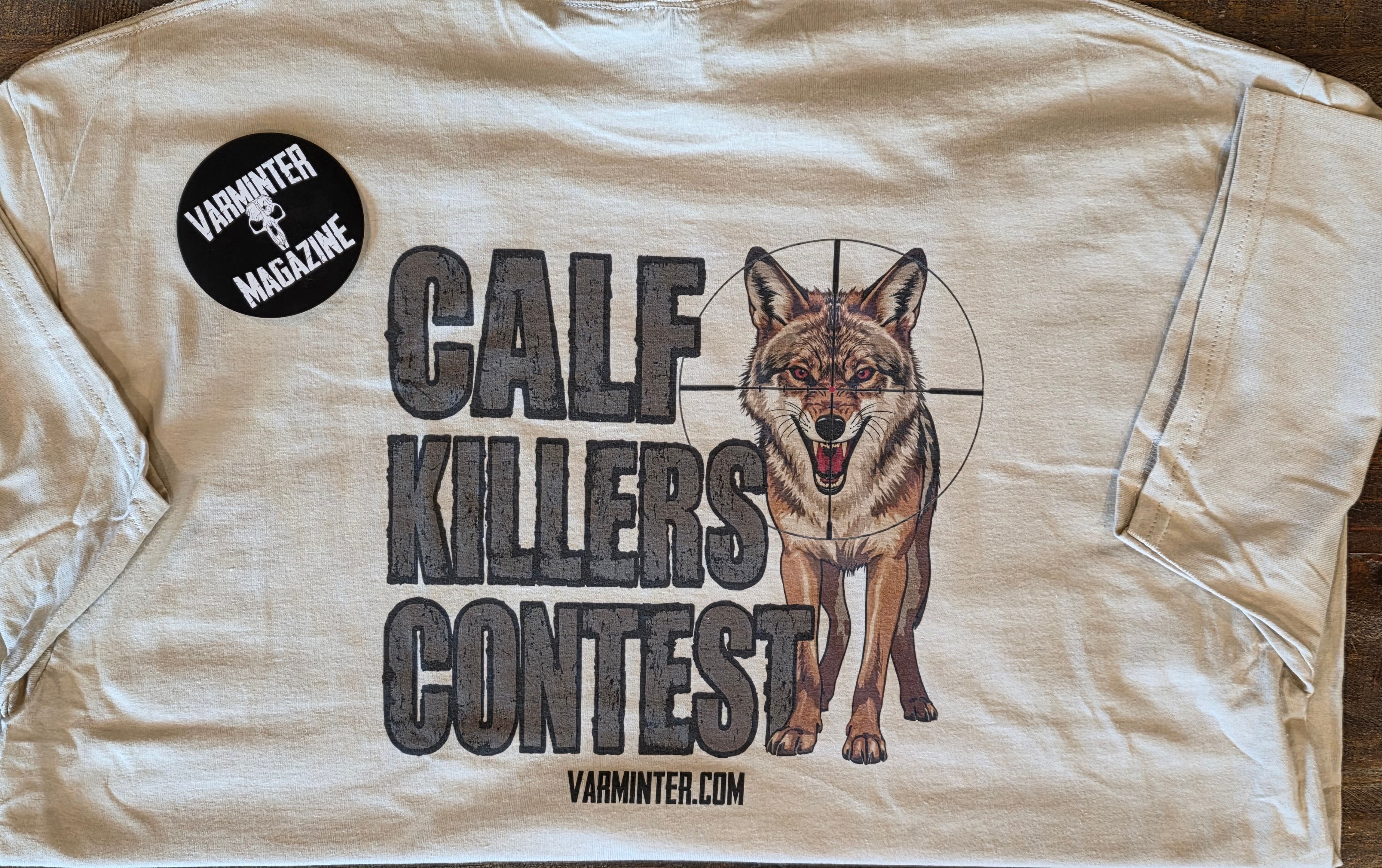 Official Varminter Magazine Calf Killers Contest Coyote in the Crosshairs Shirt