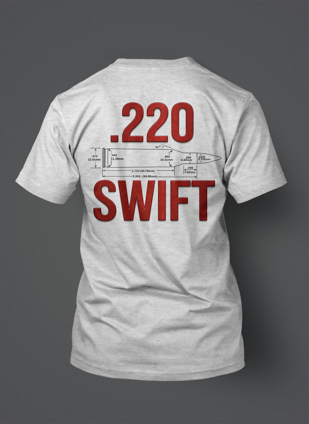 .220 Swift Cartridge Design Red T-Shirt