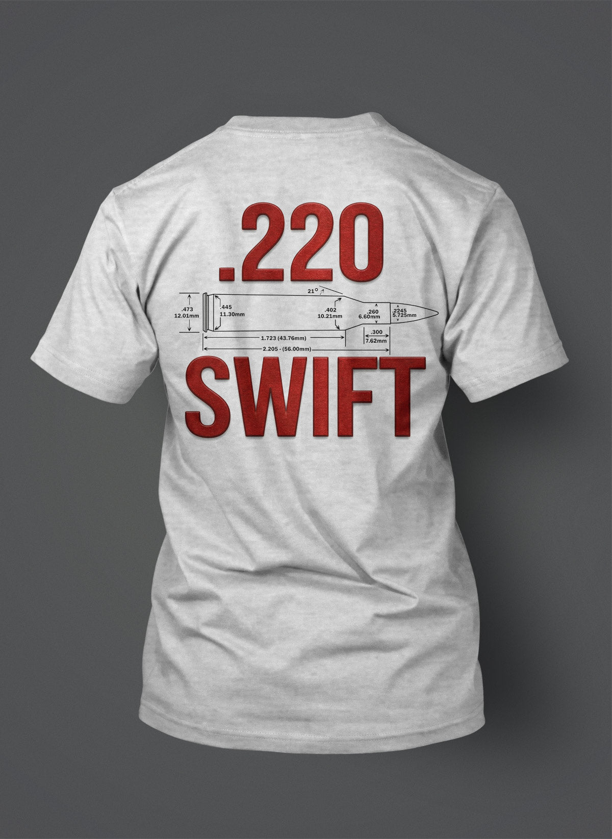 .220 Swift Cartridge Design Red T-Shirt