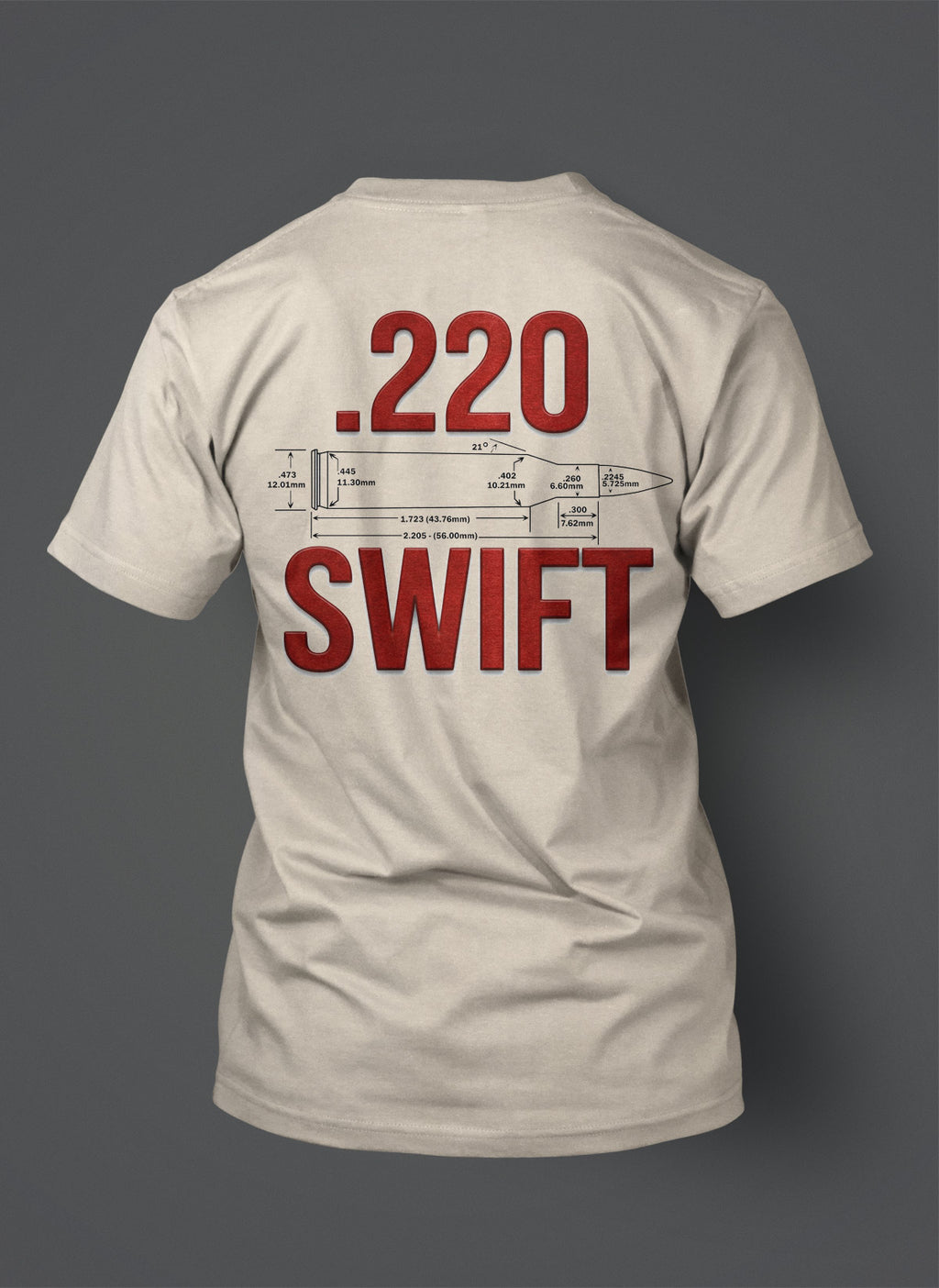 .220 Swift Cartridge Design Red T-Shirt