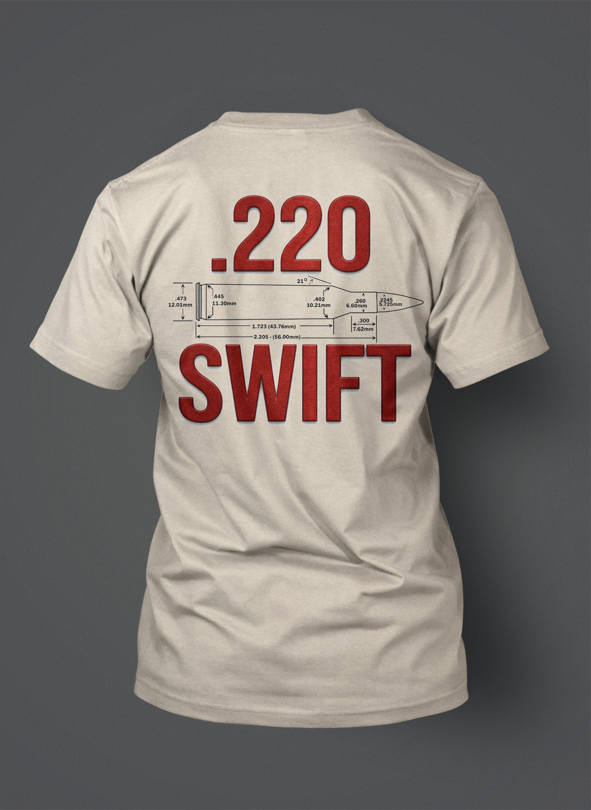 .220 Swift Cartridge Design Red T-Shirt