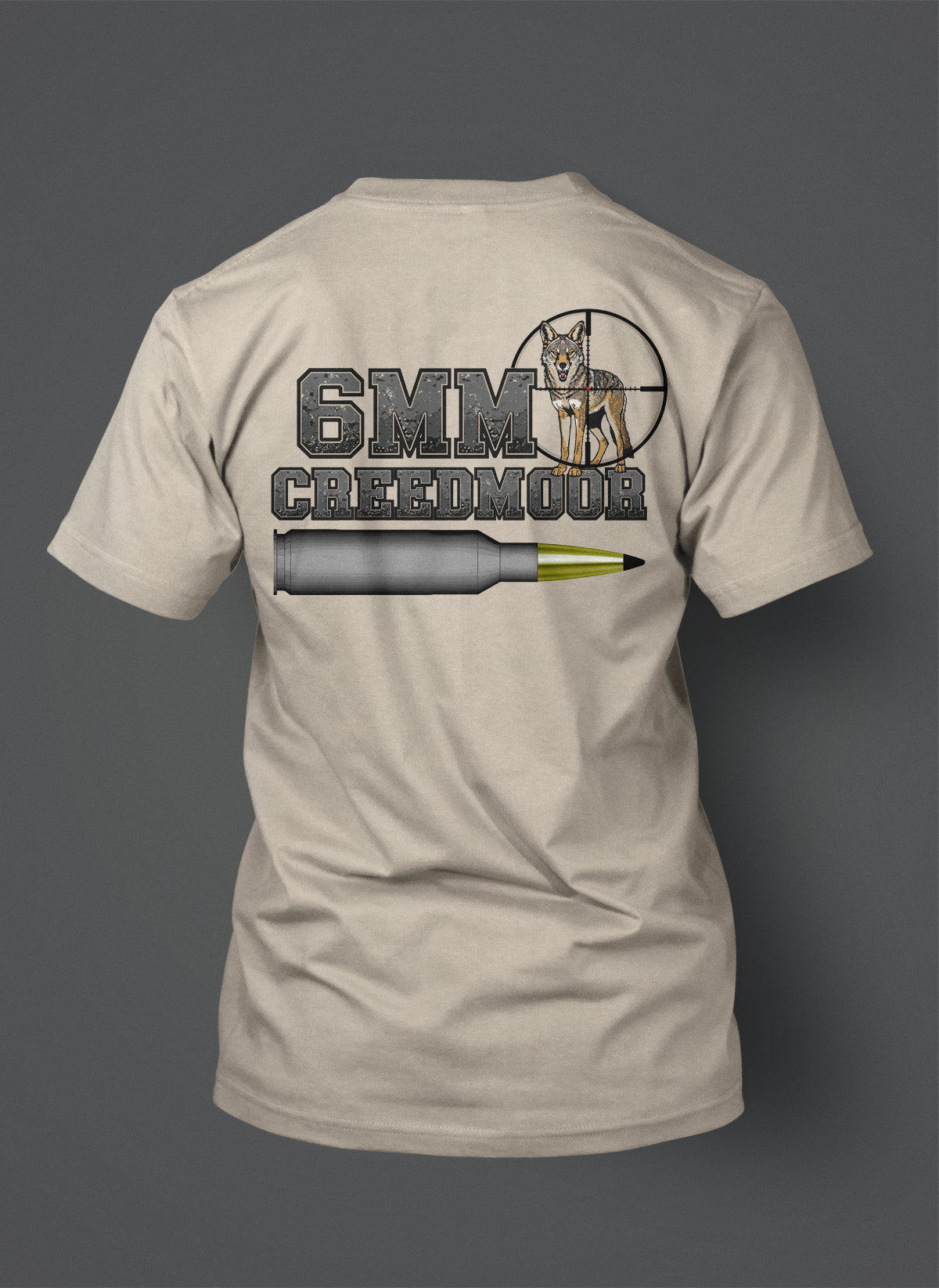 6mm Creedmoor - T-Shirt - Coyote in the Crosshairs