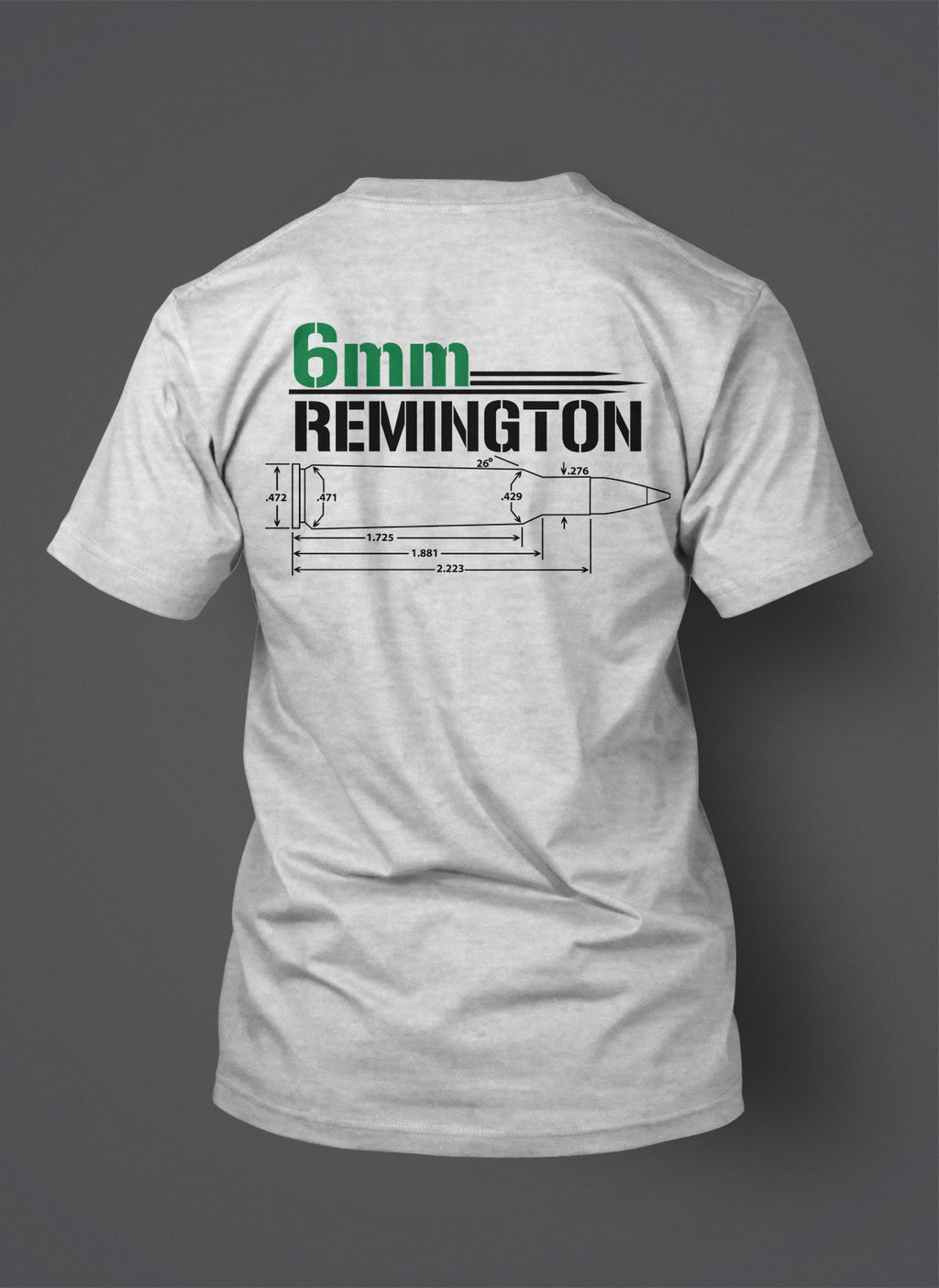 6mm Remington - T-Shirt - Cartridge Schematics