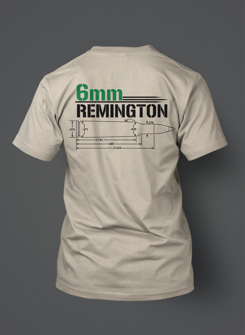 6mm Remington - T-Shirt - Cartridge Schematics