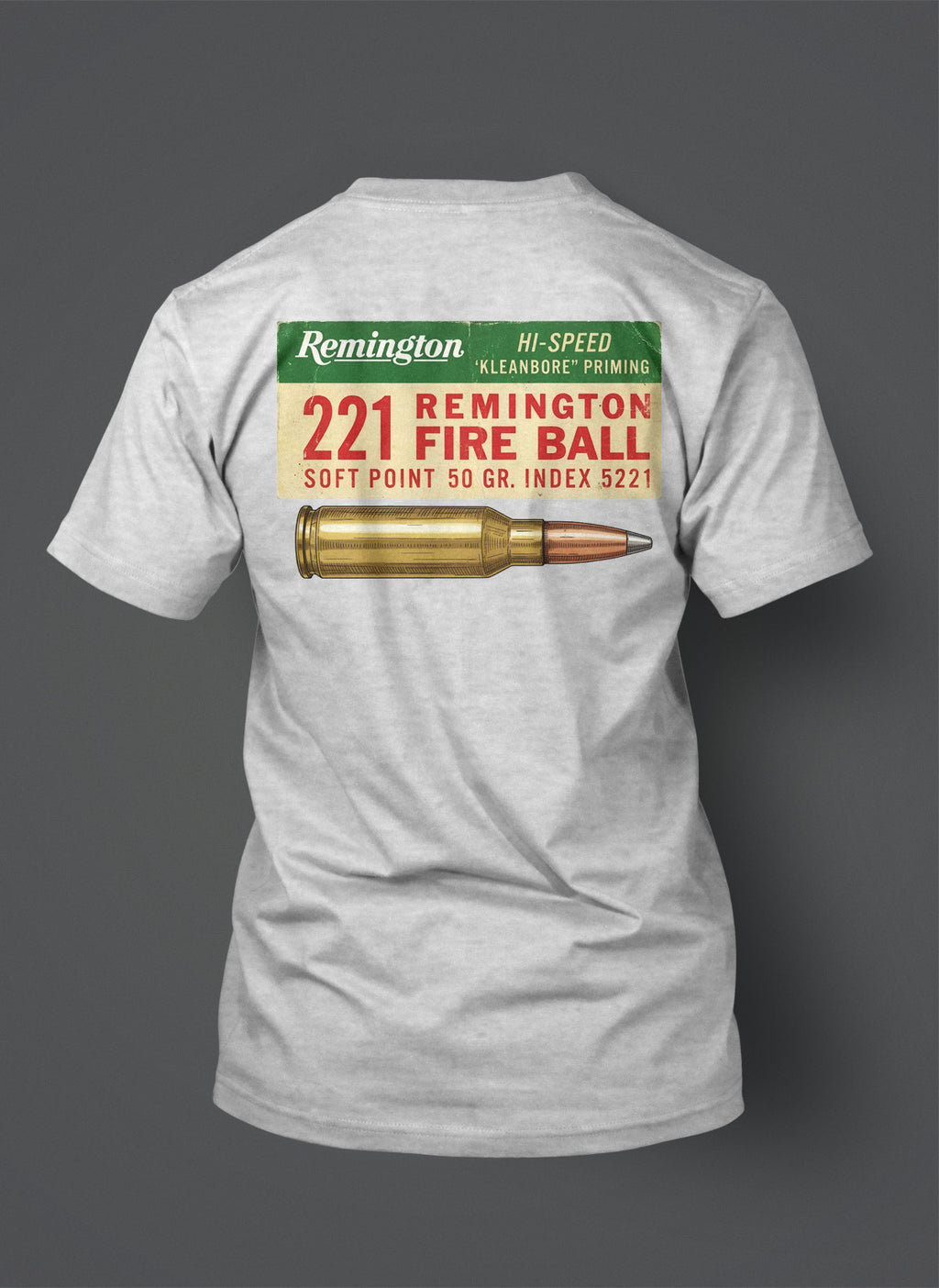 Remington 221 Fireball Shirt - Retro Ammo Box Design - Front-Back Print