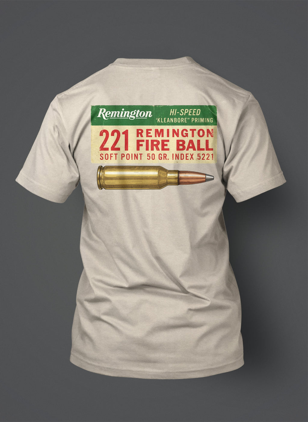 Remington 221 Fireball Shirt - Retro Ammo Box Design - Front-Back Print