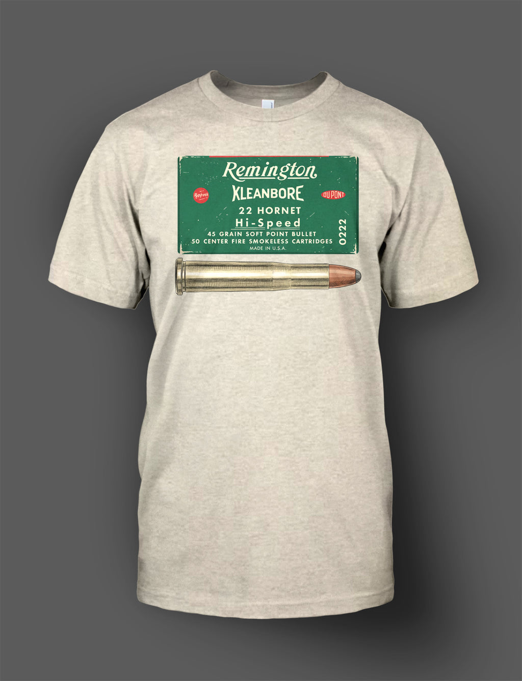 Remington Kleanbore .22 Hornet Shirt - Retro Ammo Box Design