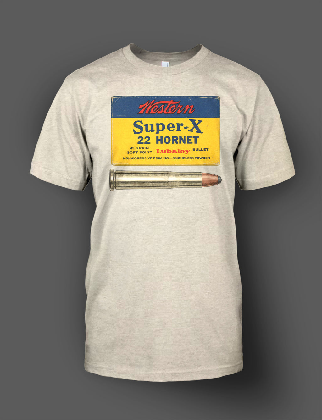 Western Super-X .22 Hornet Shirt - Retro Ammo Box Design