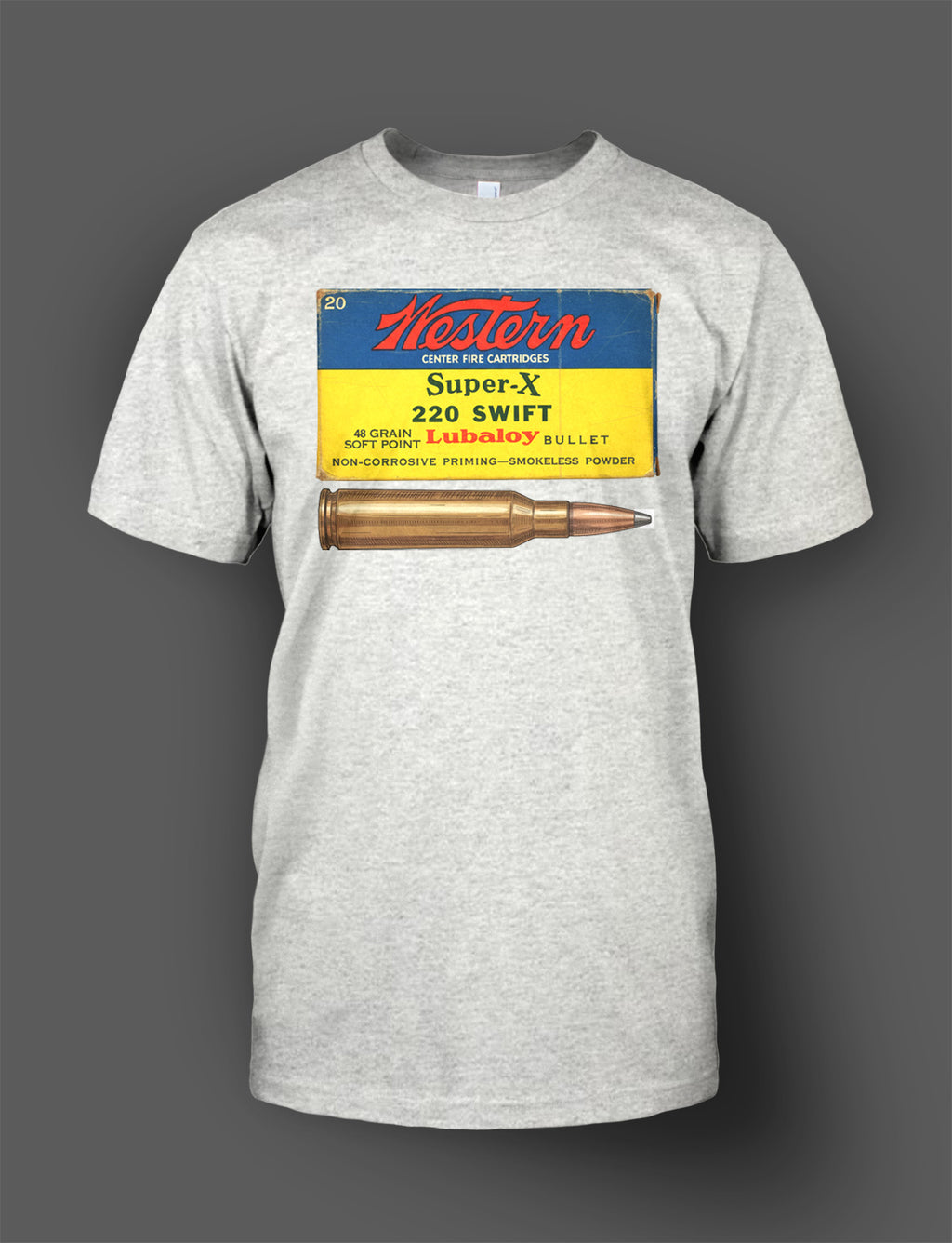 Western Super-X .220 Swift Shirt - Retro Ammo Box Design